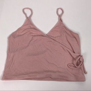 Garage pink side wrap tie up tank top size large